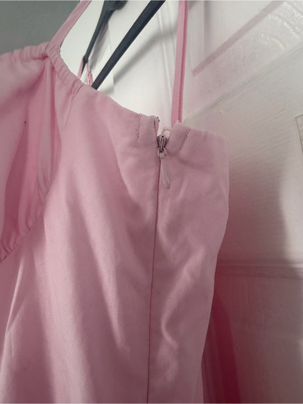 Fashion Nova Oh Darling Poplin Midi Dress Pink Corset Lace Up NWT M - Picture 8 of 15